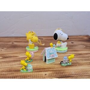 X6 Hallmark Lot Joyful Garden Easter Snoopy Woodstock 04 05 Ornaments‎ No Box